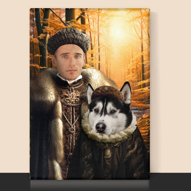 Königsporträt: Adel Auf Der Jagd - Druck Mit Rahmen 30X40