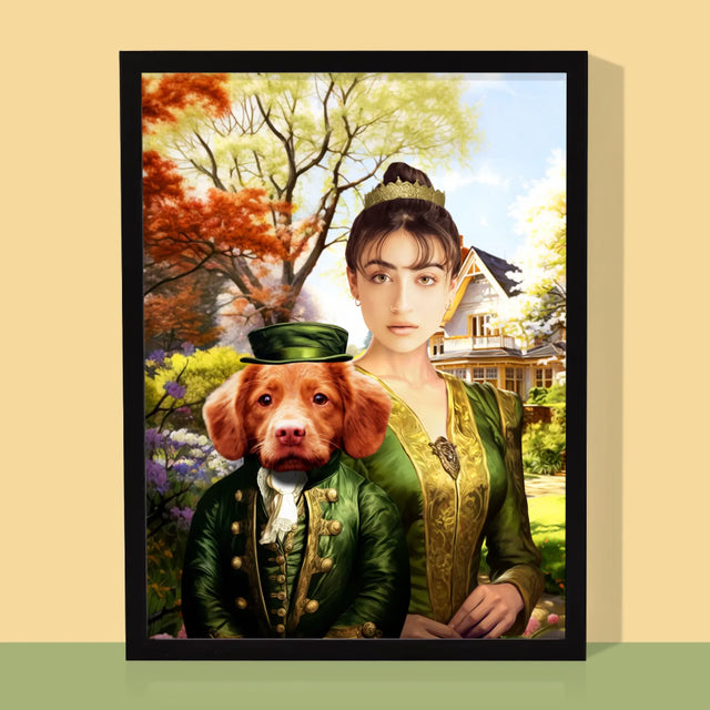 Königsporträt: Dame Auf Einem Spaziergang - Druck Mit Rahmen 30X40