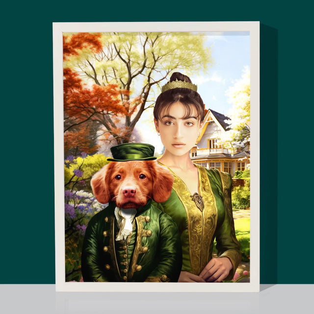 Königsporträt: Dame Auf Einem Spaziergang - Druck Mit Rahmen 30X40