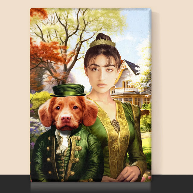 Königsporträt: Dame Auf Einem Spaziergang - Druck Mit Rahmen 30X40