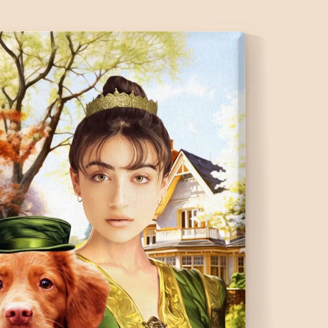 Königsporträt: Dame Auf Einem Spaziergang - Druck Mit Rahmen 30X40