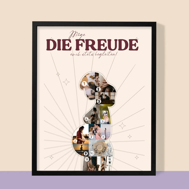 Form-Collage: Freude - Druck Mit Rahmen 30X40