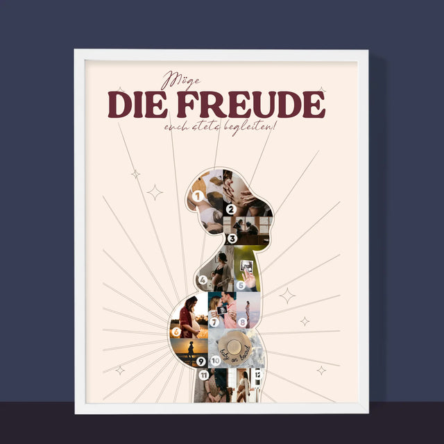 Form-Collage: Freude - Druck Mit Rahmen 30X40