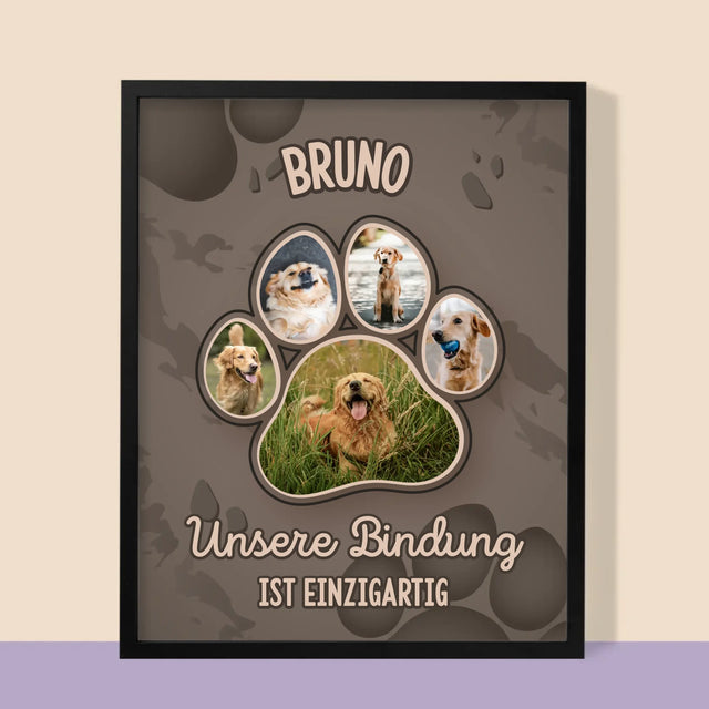 Form-Collage: Pfotenabdruck - Druck Mit Rahmen 30X40