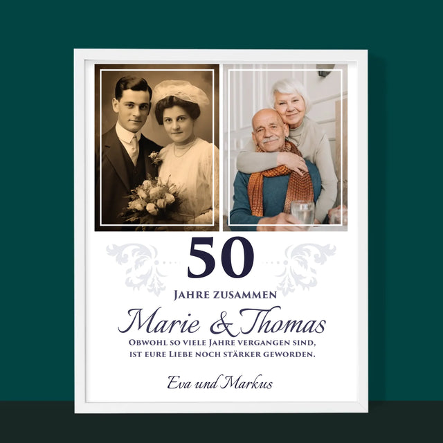 Fotocollage: Gemeinsame Jahre - Druck Mit Rahmen 30X40