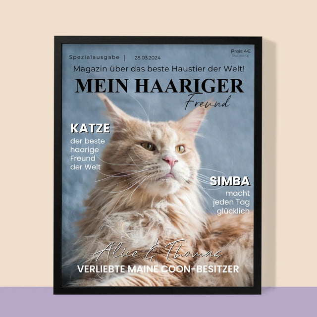 Magazin-Cover: Haariger Freund - Druck Mit Rahmen 30X40