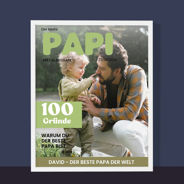 Magazin-Cover: Bester Papi - Druck Mit Rahmen 30X40