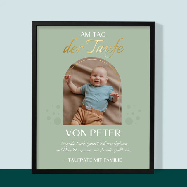 Foto Und Unterschrift: Sakrament Der Taufe - Druck Mit Rahmen 30X40