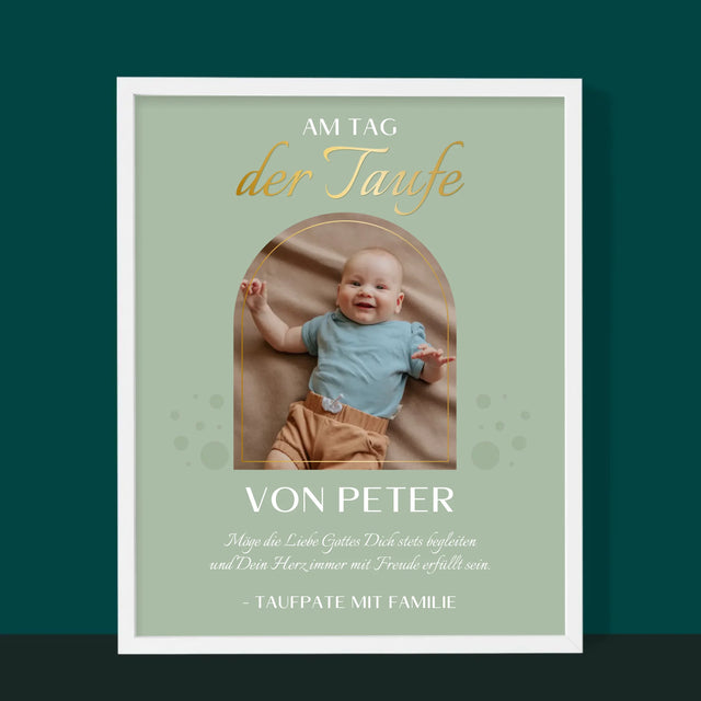 Foto Und Unterschrift: Sakrament Der Taufe - Druck Mit Rahmen 30X40