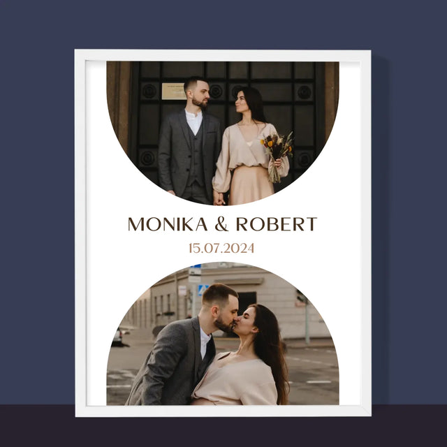 Fotocollage: Hochzeitsdatum - Druck Mit Rahmen 30X40