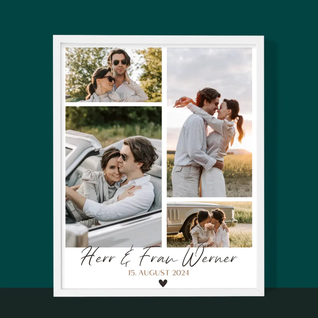 Fotocollage: Herr & Frau - Druck Mit Rahmen 30X40