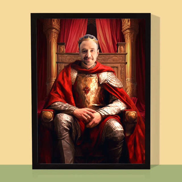 Königsporträt: König Im Thronsaal - Druck Mit Rahmen 30X40