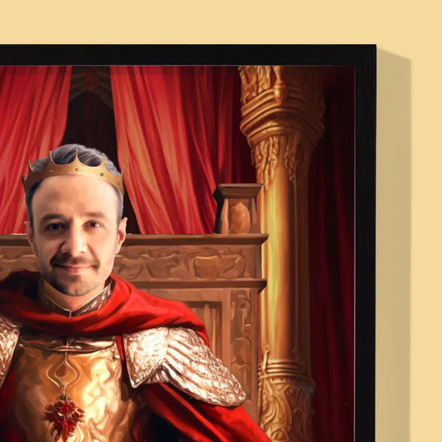 Königsporträt: König Im Thronsaal - Druck Mit Rahmen 30X40