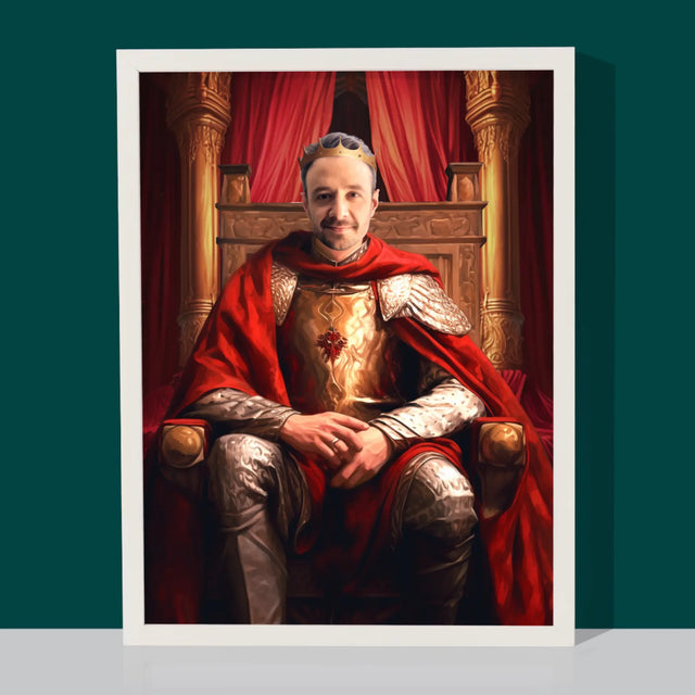 Königsporträt: König Im Thronsaal - Druck Mit Rahmen 30X40
