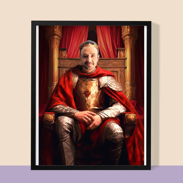 Königsporträt: König Im Thronsaal - Druck Mit Rahmen 30X40