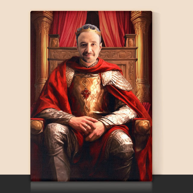 Königsporträt: König Im Thronsaal - Druck Mit Rahmen 30X40