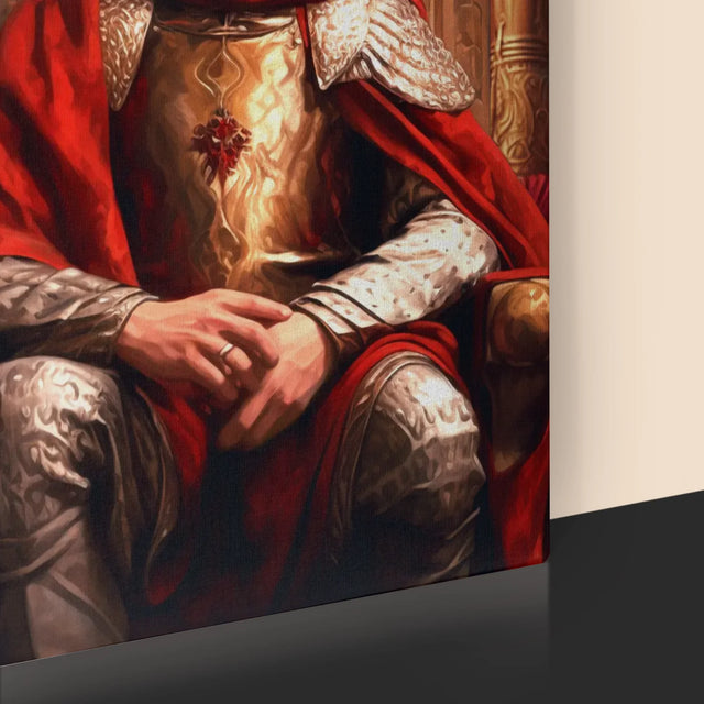 Königsporträt: König Im Thronsaal - Druck Mit Rahmen 30X40