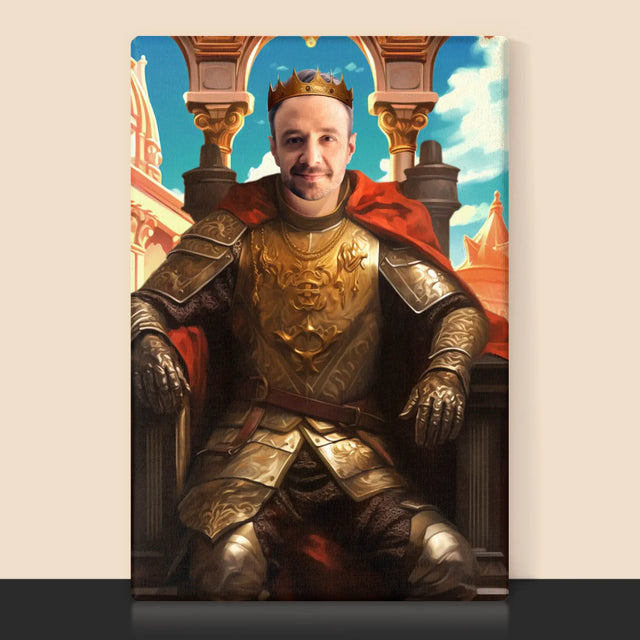Königsporträt: König Auf Dem Thron - Druck Mit Rahmen 30X40