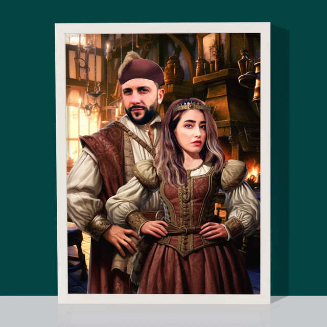 Königsporträt: Aristokratisches Duo - Druck Mit Rahmen 30X40