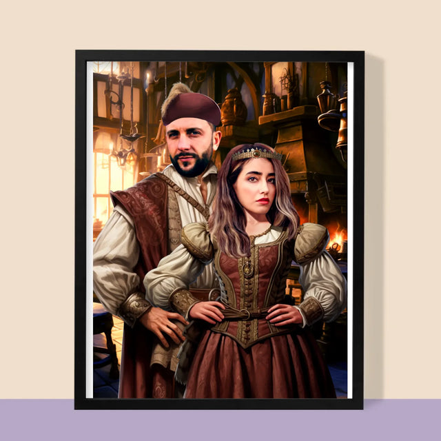 Königsporträt: Aristokratisches Duo - Druck Mit Rahmen 30X40