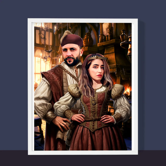 Königsporträt: Aristokratisches Duo - Druck Mit Rahmen 30X40