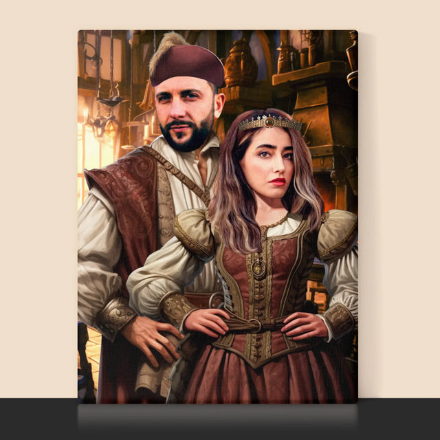 Königsporträt: Aristokratisches Duo - Druck Mit Rahmen 30X40