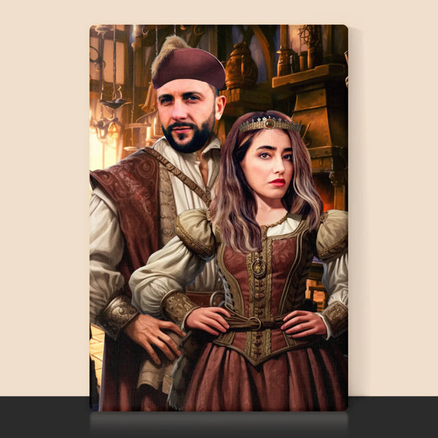 Königsporträt: Aristokratisches Duo - Druck Mit Rahmen 30X40