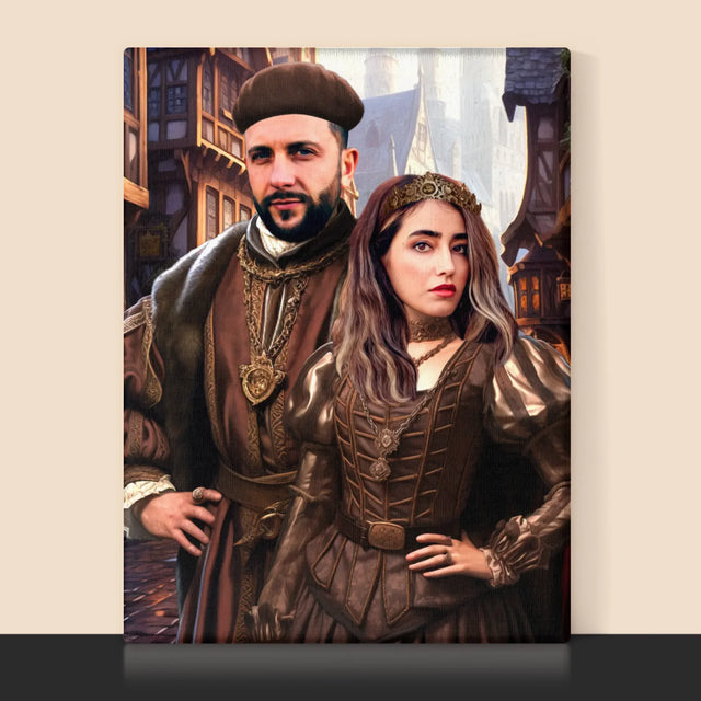 Königsporträt: Adelspaar - Druck Mit Rahmen 30X40