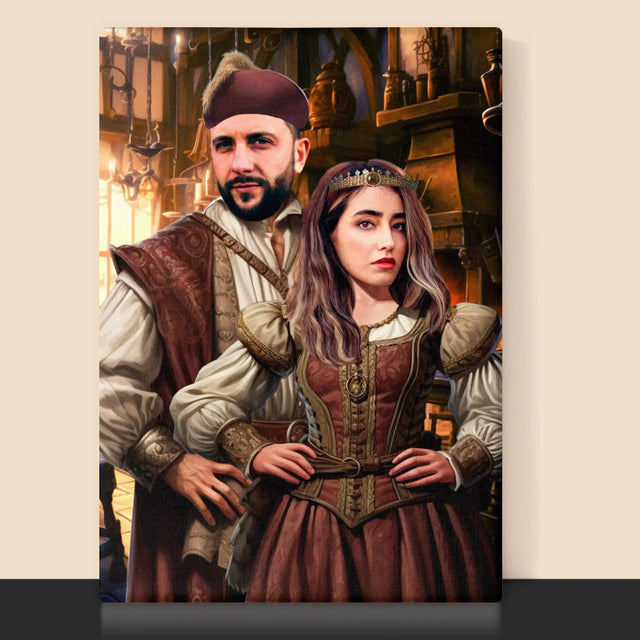 Königsporträt: Aristokratisches Duo - Druck Mit Rahmen 30X40
