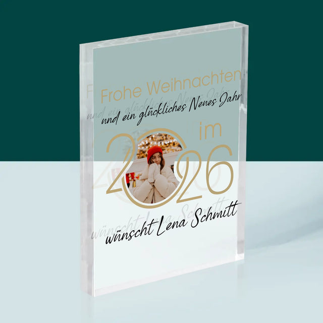 Fotocollage: Ein Glückliches Neues Jahr - Acrylblock