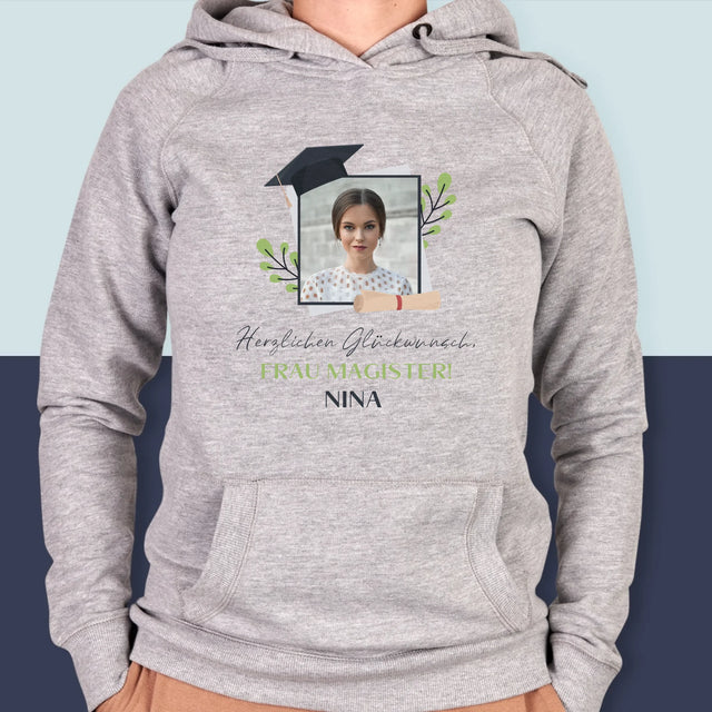 Foto Und Unterschrift: Herzlichen Glückwunsch - Kapuzenpullover Für Damen