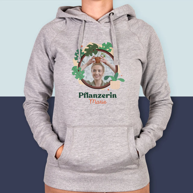 Foto Und Unterschrift: Pflanzerin - Kapuzenpullover Für Damen