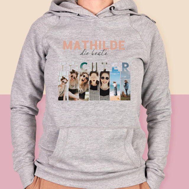 Fotocollage: Beste Tochter - Kapuzenpullover Für Damen