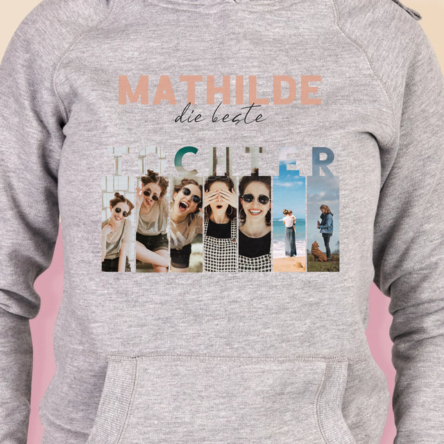 Fotocollage: Beste Tochter - Kapuzenpullover Für Damen