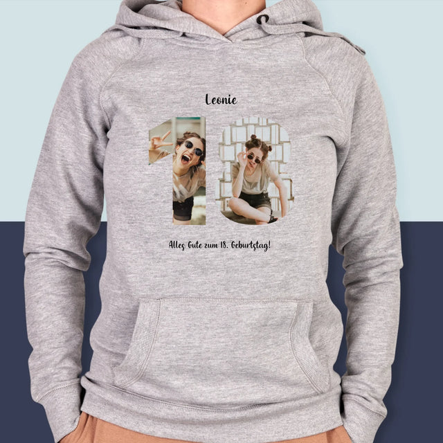 Buchstaben-Collage: 18. Geburtstag - Kapuzenpullover Für Damen