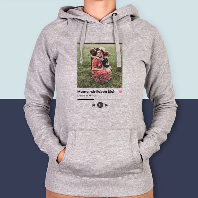 Foto Und Unterschrift: Mama, Wir Lieben Dich - Kapuzenpullover Für Damen