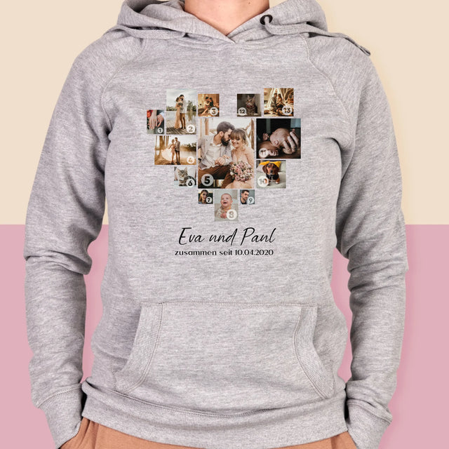 Fotocollage: Herz - Kapuzenpullover Für Damen