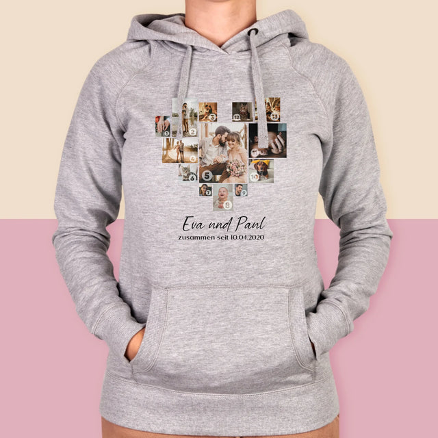 Fotocollage: Herz - Kapuzenpullover Für Damen