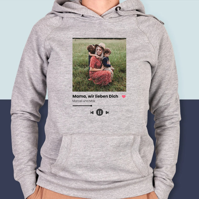 Foto Und Unterschrift: Mama, Wir Lieben Dich - Kapuzenpullover Für Damen