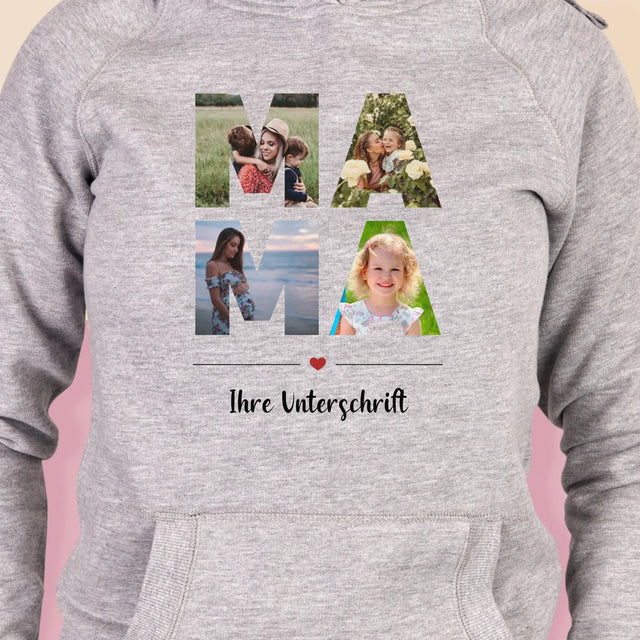 Buchstaben-Collage: Mama - Kapuzenpullover Für Damen