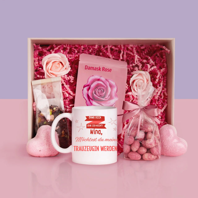 Name Und Unterschrift: Ohne Dich Gehe Ich Nicht - Geschenkset Mit Tasse Und Wellnessartikeln