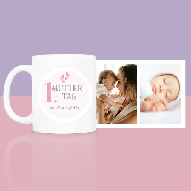 Fotocollage: Erster Muttertag - Geschenkset Mit Tasse Und Wellnessartikeln