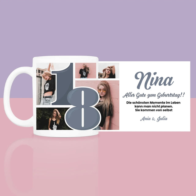 Fotocollage: 18 - Schönsten Momente - Geschenkset Mit Tasse Und Wellnessartikeln