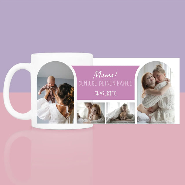 Fotocollage: Mama! Genieße Deinen Kaffee - Geschenkset Mit Tasse Und Wellnessartikeln