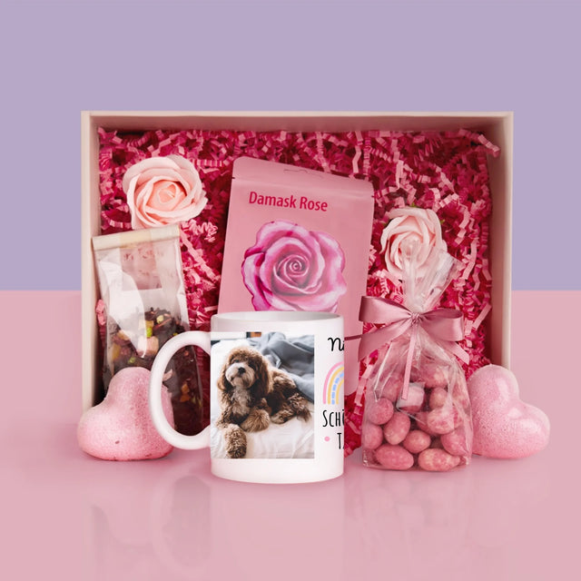 Fotocollage: Schönen Tag! - Geschenkset Mit Tasse Und Wellnessartikeln