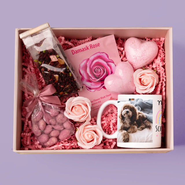 Fotocollage: Schönen Tag! - Geschenkset Mit Tasse Und Wellnessartikeln