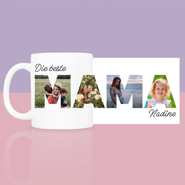 Buchstaben-Collage: Mama - Geschenkset Mit Tasse Und Wellnessartikeln