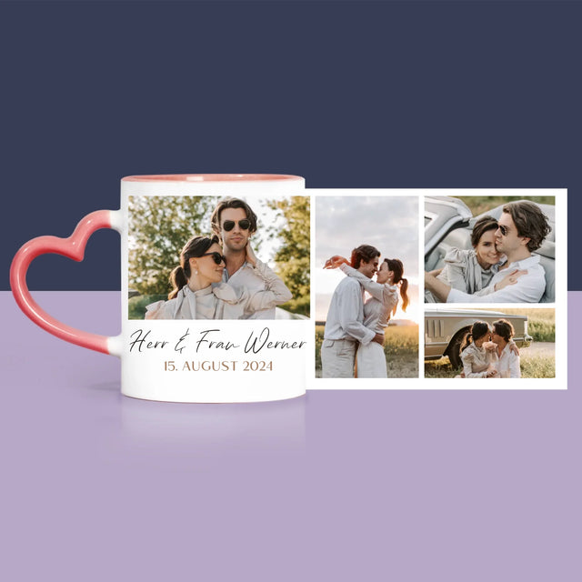 Fotocollage: Herr & Frau - Geschenkset Mit Tasse, Teddybär Und Süßigkeiten