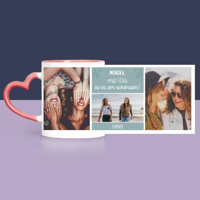 Fotocollage: Beste Freundinnen - Geschenkset Mit Tasse, Teddybär Und Süßigkeiten