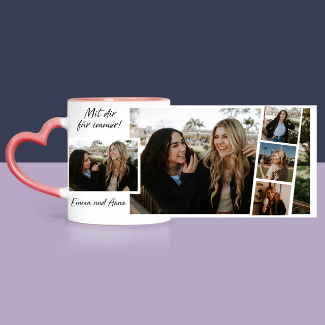 Fotocollage: Freundinnen Für Immer - Geschenkset Mit Tasse, Teddybär Und Süßigkeiten